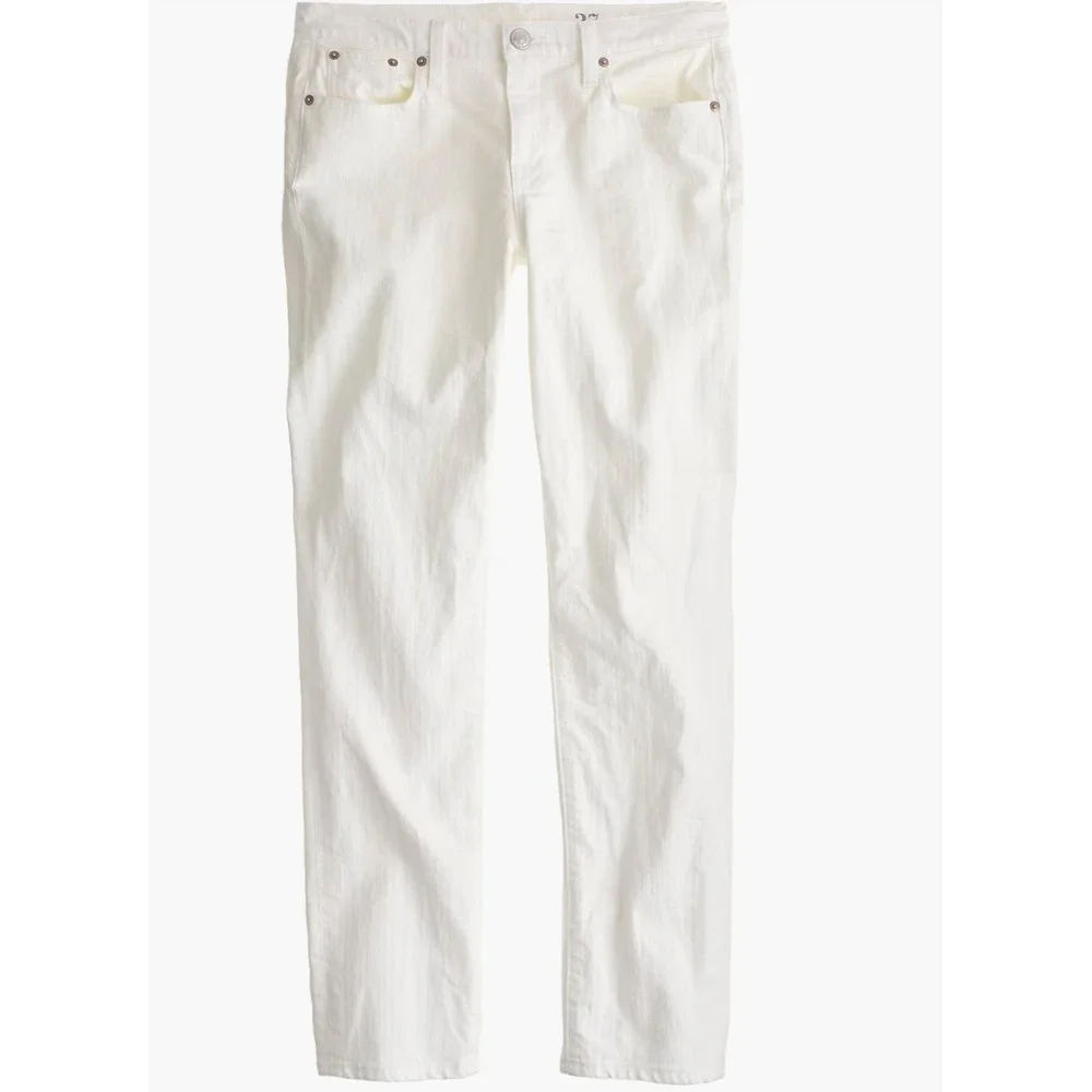 J.Crew Toothpick Jeans White Slim Fit Denim Pants Women‎ Size 27 Mid Rise 29861